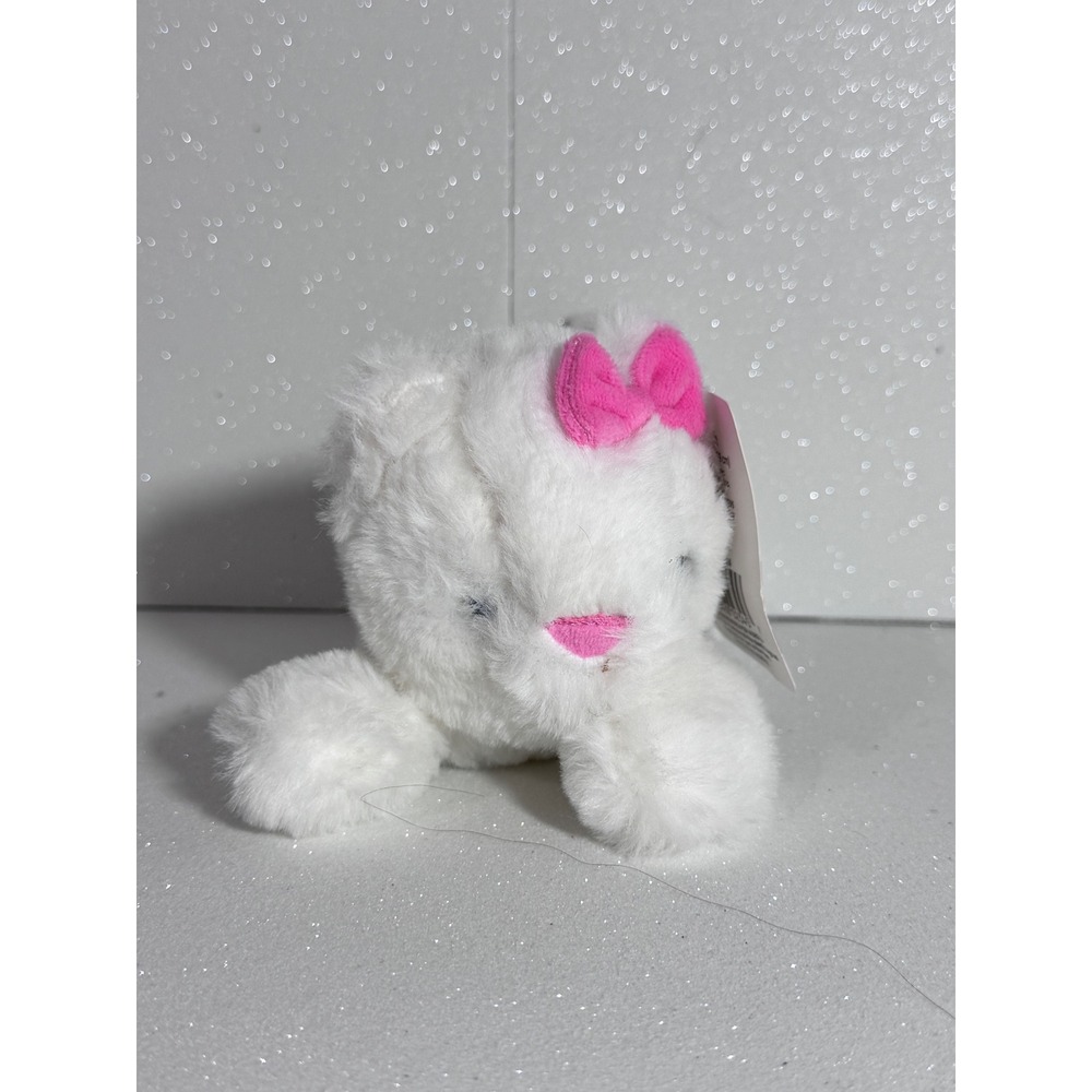 Joyward White Kitty Cat Plush Stuffed Animal Pink Bow 8.5 Inch CVS V-18102
